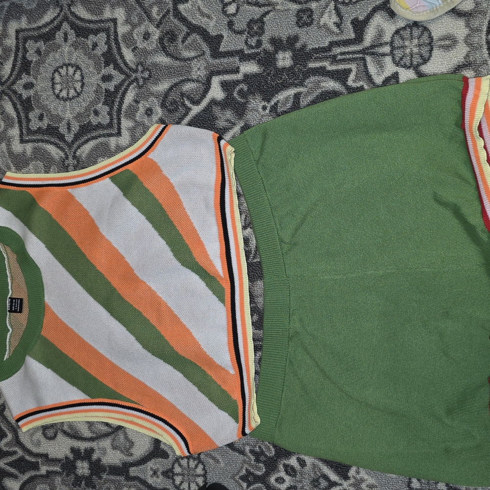 SHEIN Green Knit Short Set